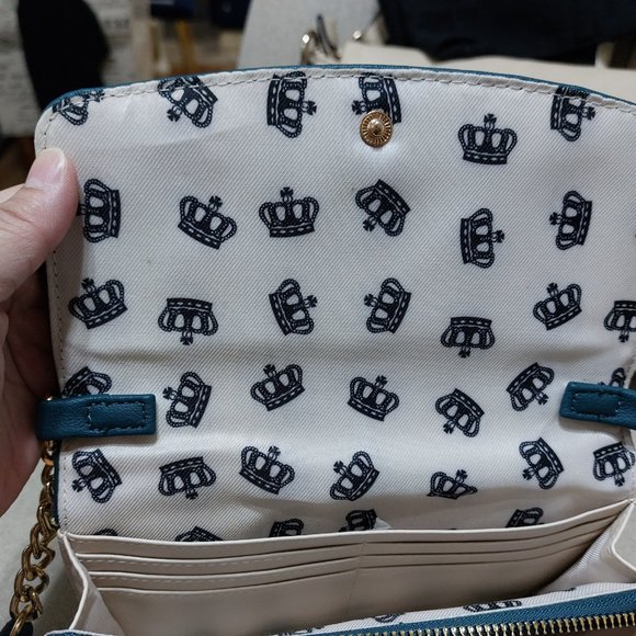 JUICY COUTURE HANDBAG WALLET With Long Crossbody Handbag Gold Chain - Picture 7 of 13